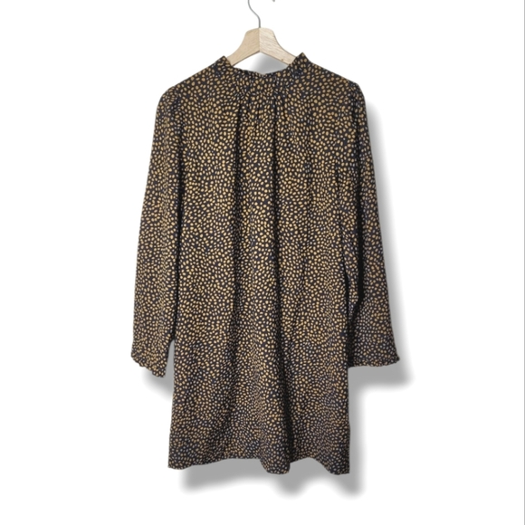 J. Crew Black and Gold Long Sleeve Dress - Picture 1 of 8